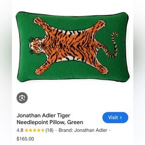 Tiger needlepoint pillow cover /JA